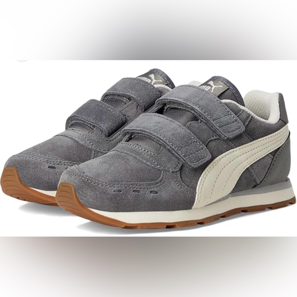 PUMA Kids Gray and White Sneakers